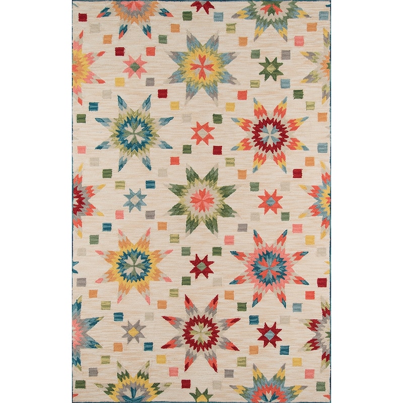 Momeni Summit Hand Hooked Polyester Geometric Area Rug - 5' x 7'6" - Multi