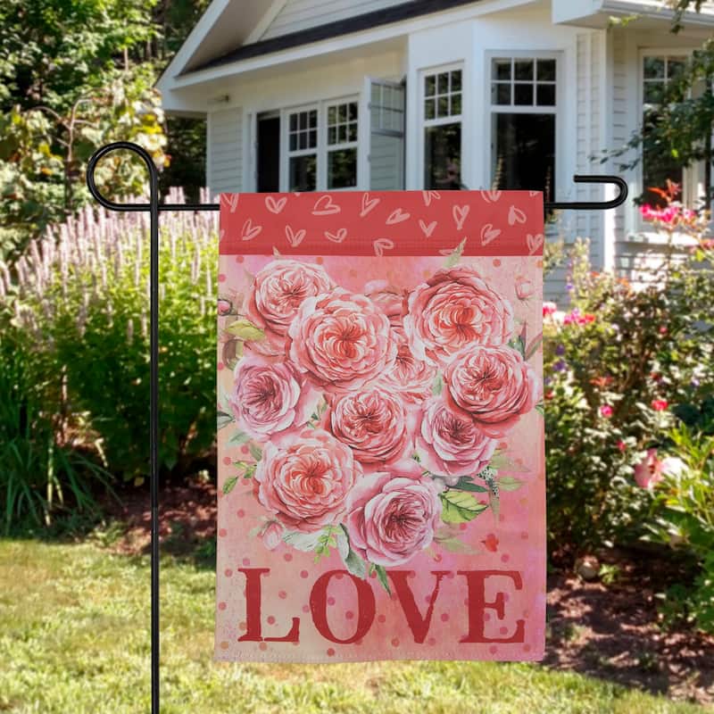 Love Rose Bouquet Outdoor Garden Flag 12.5" x 18"