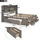 preview thumbnail 13 of 16, King Size Platform Bed with Storage Headboard and 8 Drawers, White