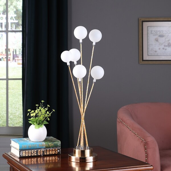 Acrylic and gold table lamp top