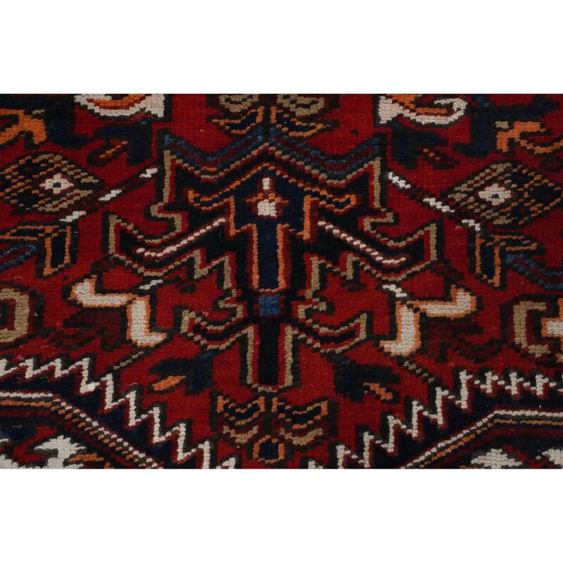 Hand Knotted Oriental 100% Wool Carpet Traditional Medallion Oranges & Rust Heriz Area Rug - 11' 0'' X 7' 10''