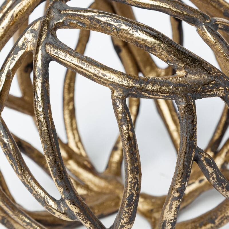 Sphaira I Small Silver Cast Aluminum Decorative Tree Branch Orb