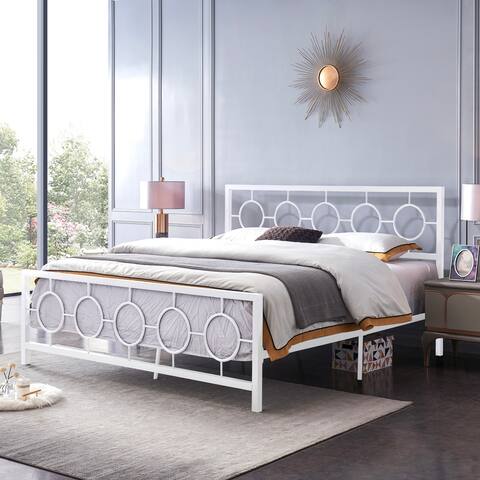 Francoise Modern Iron King Bed by Christopher Knight Home