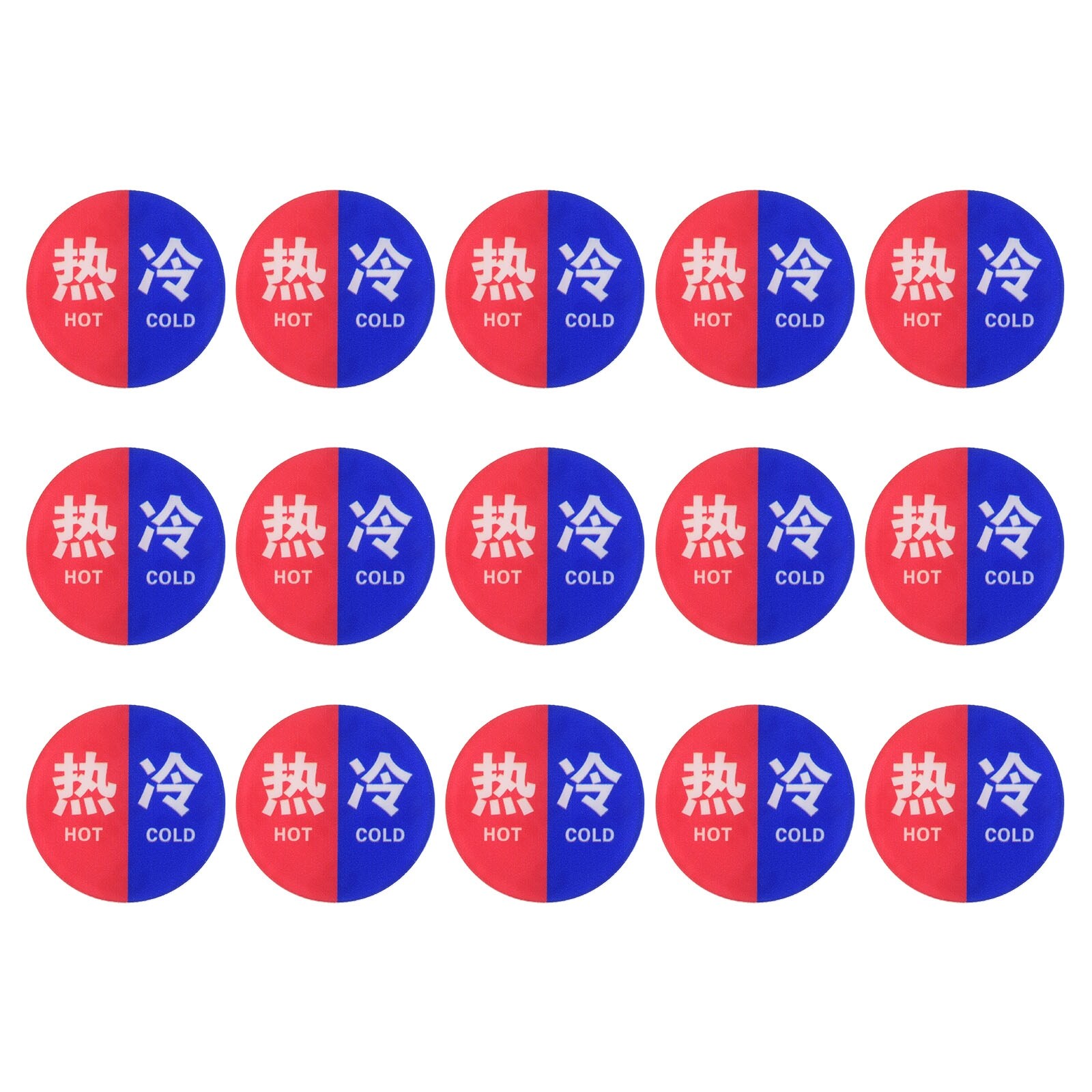 Hot/Cold Water Label 5Pairs Acrylic Round Sign Stickers Red/Blue/White