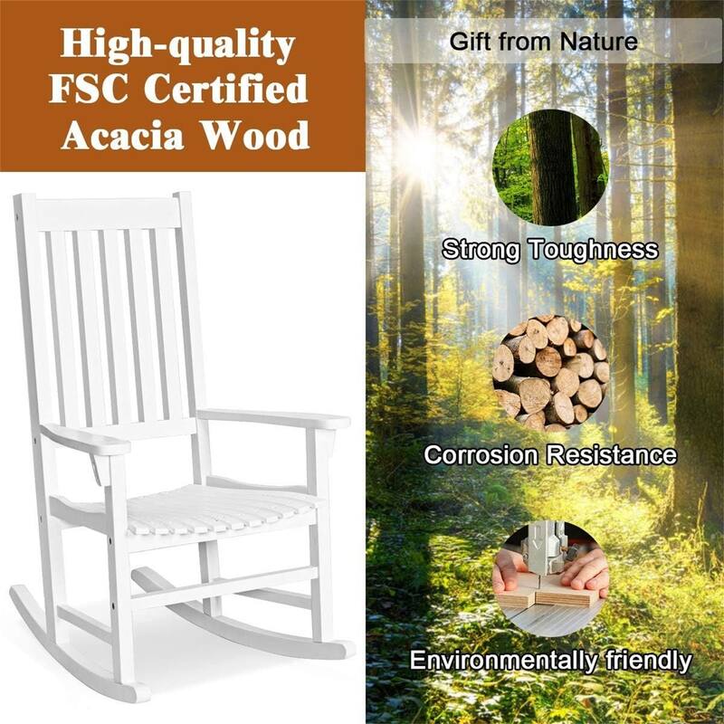 White Wooden Rocking Chair