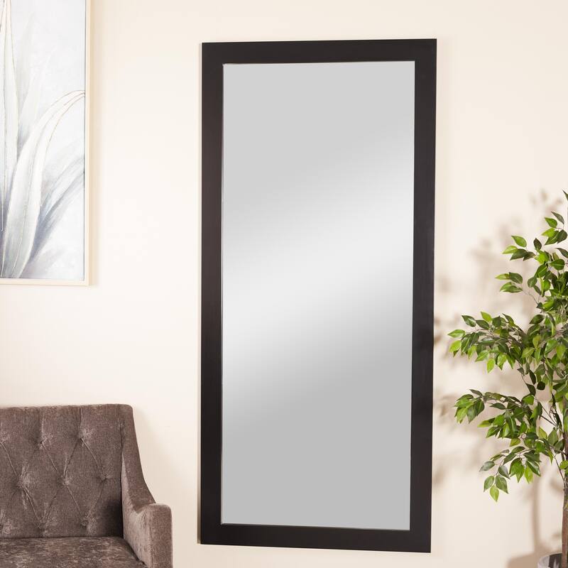 Black Wooden Room Wall Mirror