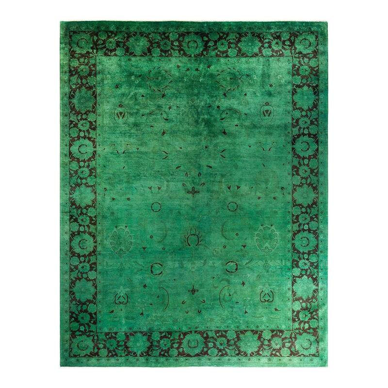Contemporary Overdyed Wool Hand Knotted Area Rug - 9' 4" x 12' 0"