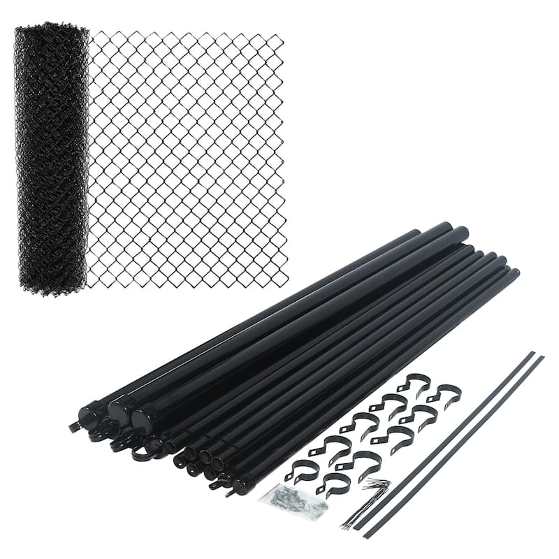 ALEKO DYI Steel Chain Link Fence Kit 4 X 50 Feet 9.5 Gauge Black