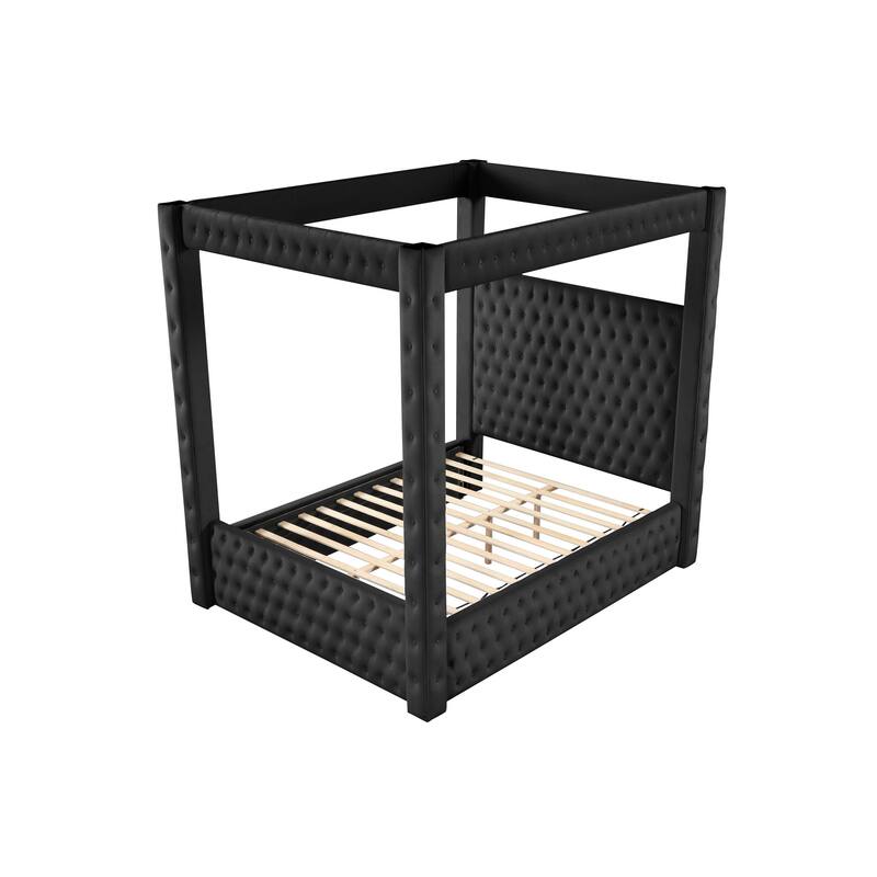 Monica Modern Style Crystal Tufted 4PC/5PC Vanity Bedroom Set Made with Wood