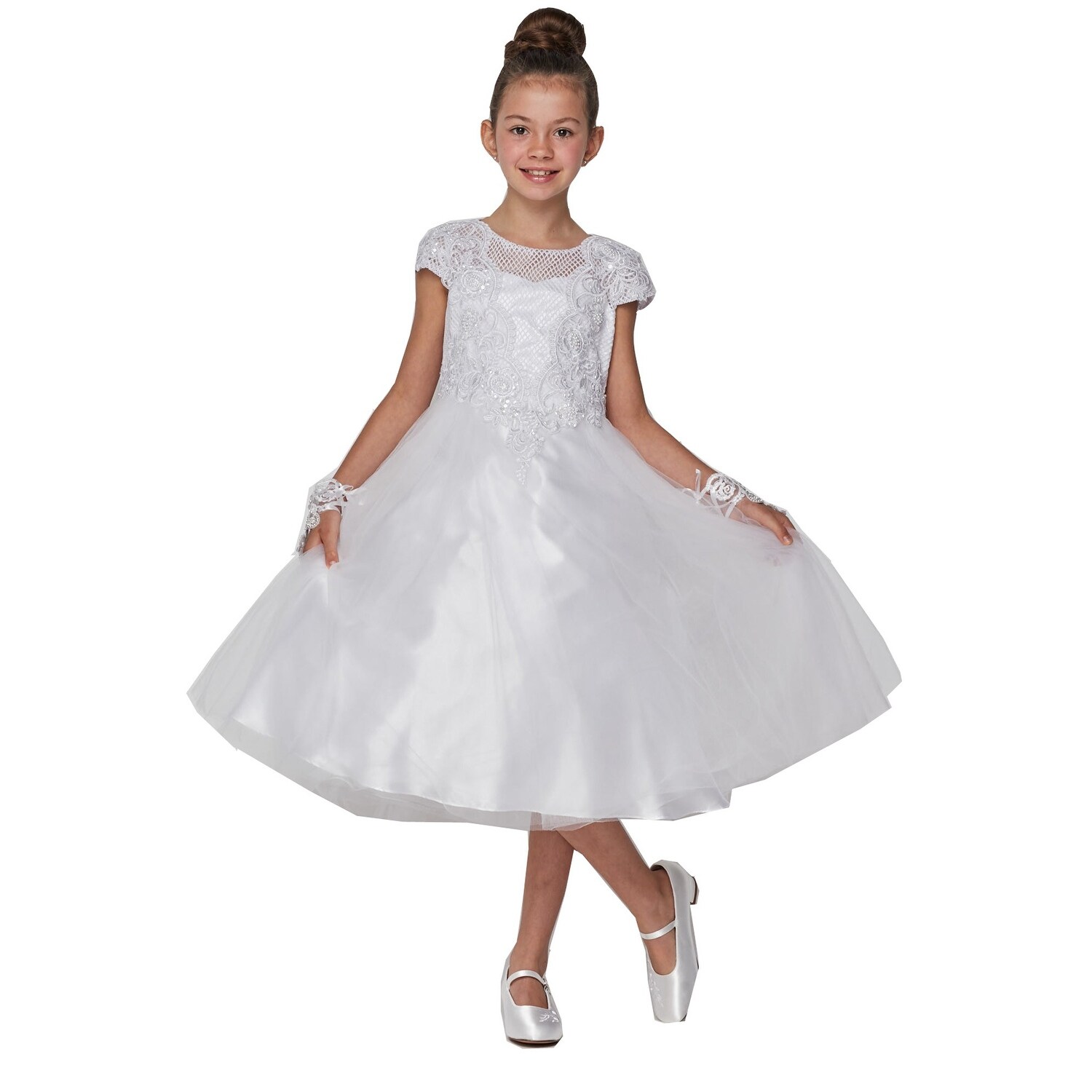 girls white bridesmaid dress