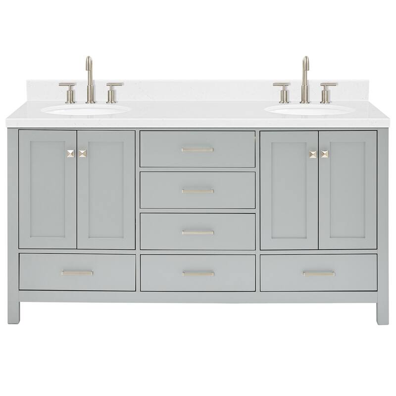 Ariel A066DCQOVO Cambridge 67" Free Standing Double Basin Vanity Set
