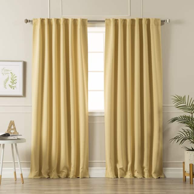 Aurora Home Solid Insulated Thermal Blackout Curtain Panel Pair - 72 - Sunlight