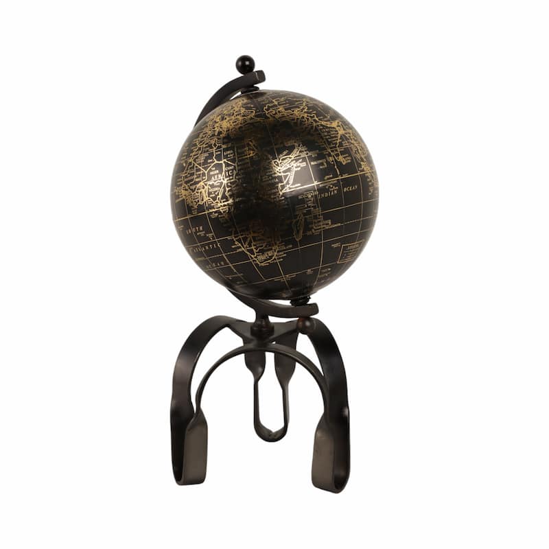 Modern Globe Sculpture with Unique Metal Stand for Home Decor