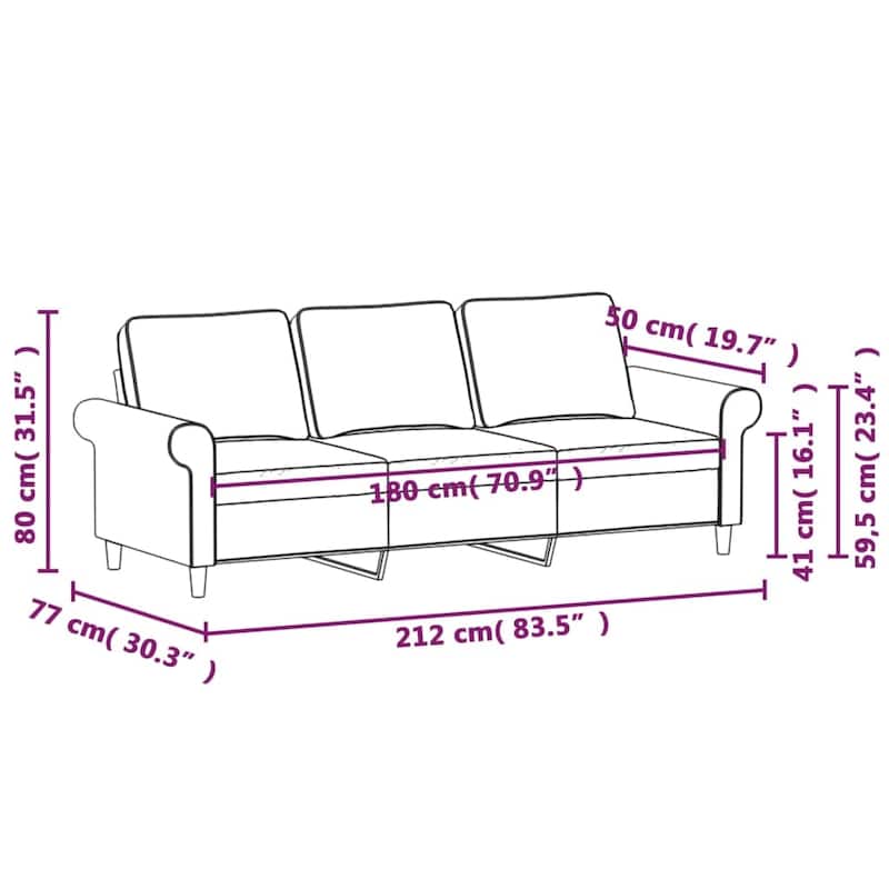 vidaXL Sofa Chair Living Room Accent Upholstered Chair with Armrest Fabric