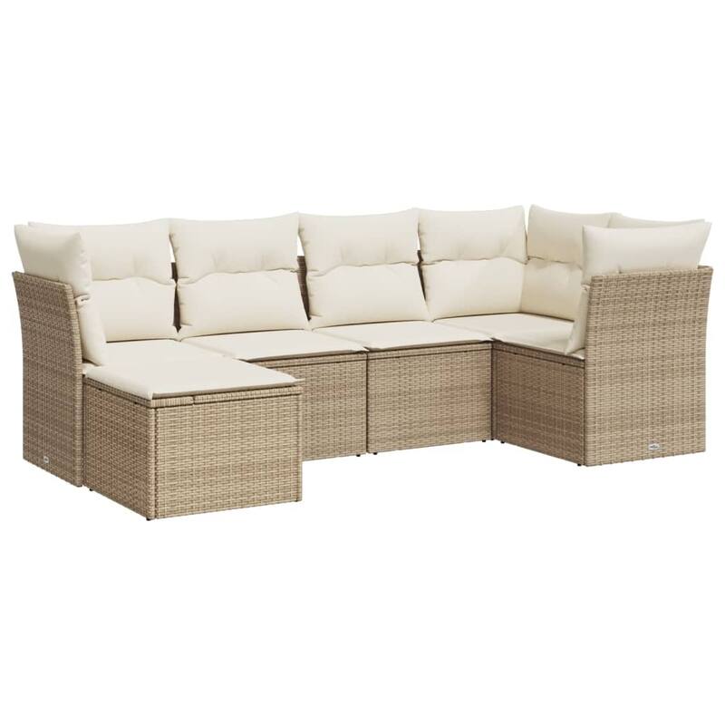 vidaXL Garden Sofa Set Beige, Cream White - 24.4 x 24.4 x 27.2