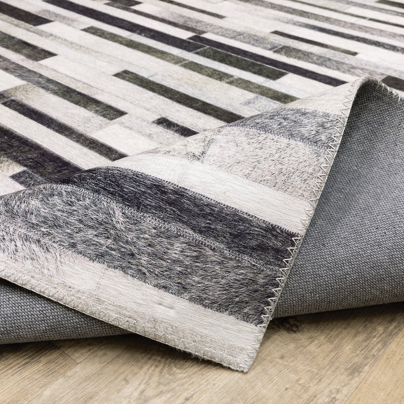 Vista Home Montreux Geometric Animal Print Gray Area Rug