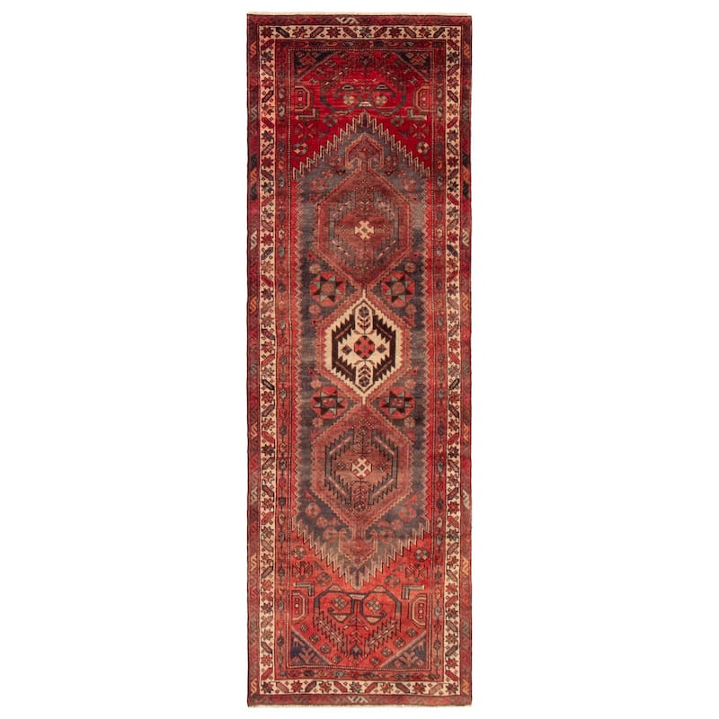 ECARPETGALLERY Hand-knotted Anadol Red Wool Rug - 3'3 x 10'0 - Red - 3'3 x 10'0