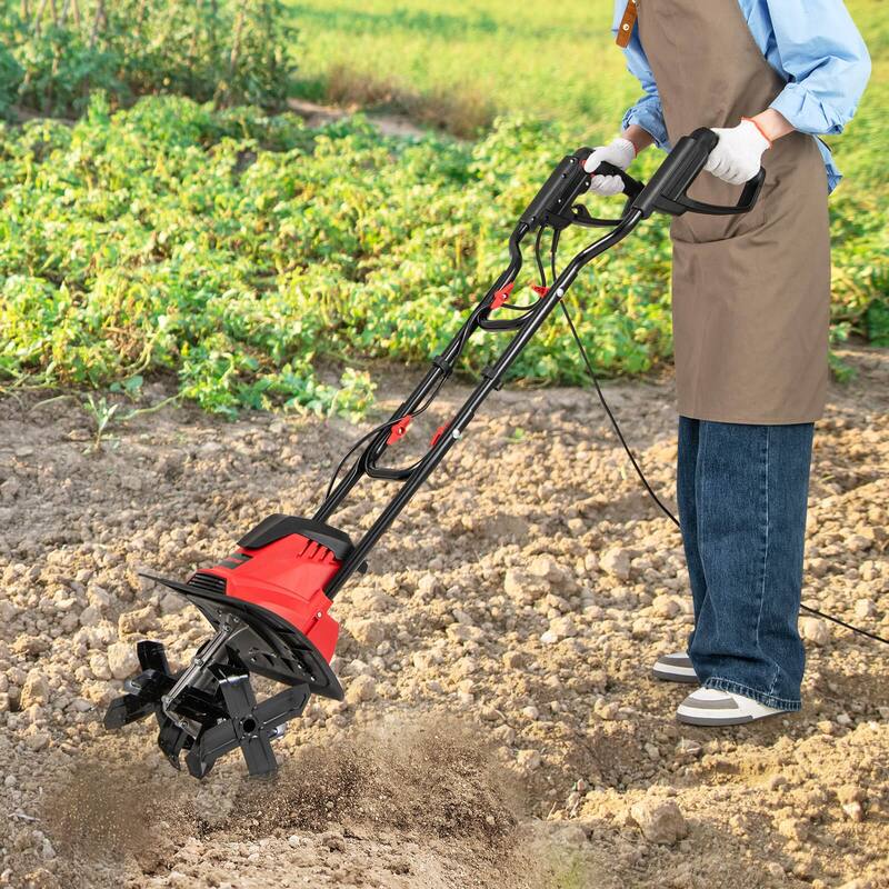 Ironmax Corded Electric Tiller Cultivator, 10 Amp Powerful Foldable - See Details