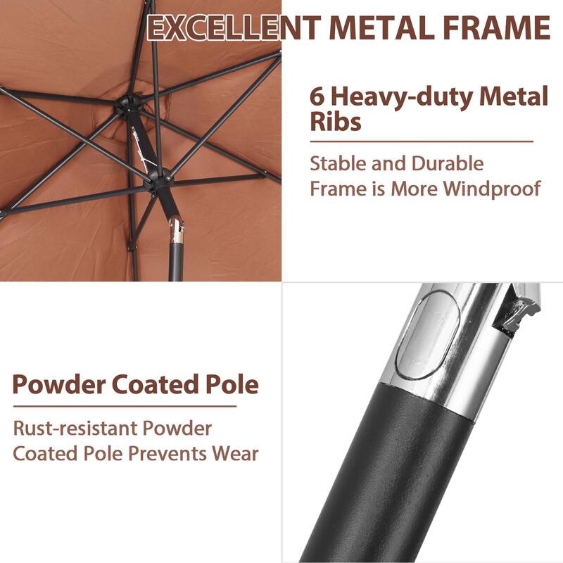Autlaycil 9ft Patio umbrella Outdoor umbrella With Push-Button Tilt & Crank for Pool, Garden
