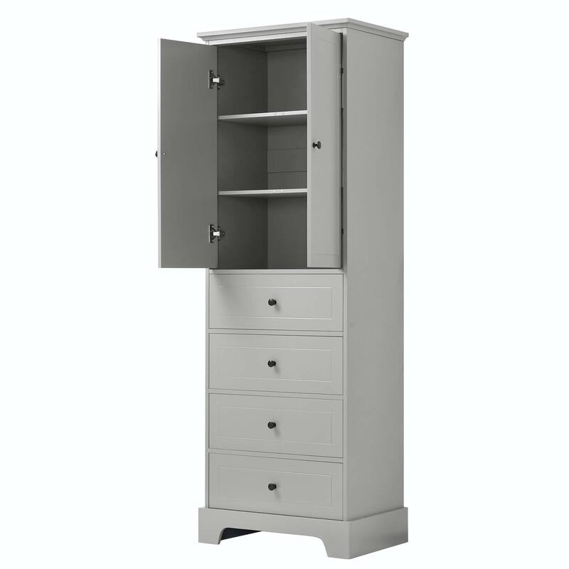 Storage Cabinet with 2 Doors and 4 Drawers