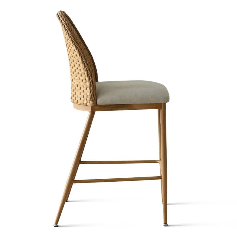 Coastal Rattan Counter Stool Single