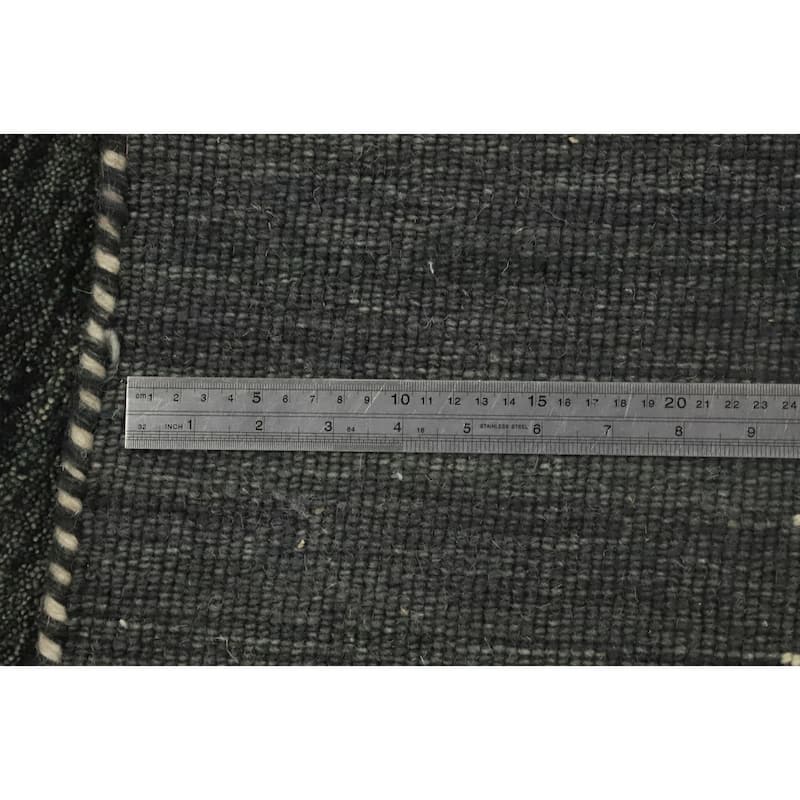 Hand Knotted Oriental 100% Wool Carpet Tribal Animal Pictorial Greys & Charcoal Gabbeh Area Rug - 9' 9'' X 10' 0''