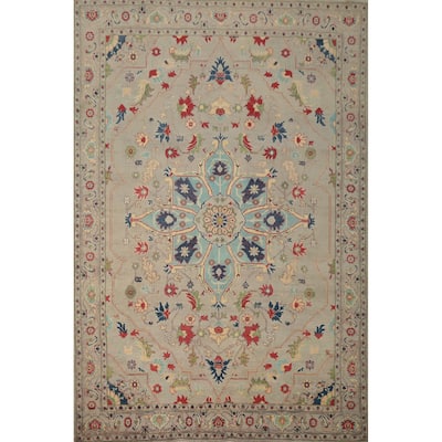 Hand Knotted Oriental 100% Wool Carpet Traditional Floral Greys & Charcoal Kazak Area Rug - 10' 3'' X 8' 0''
