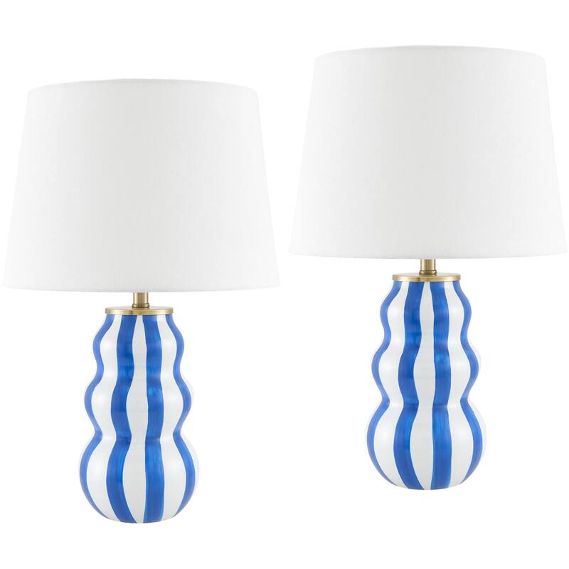 Livabliss Dicomano Modern Accent Table Lamp - 17"H x 11"W x 11"D - Blue