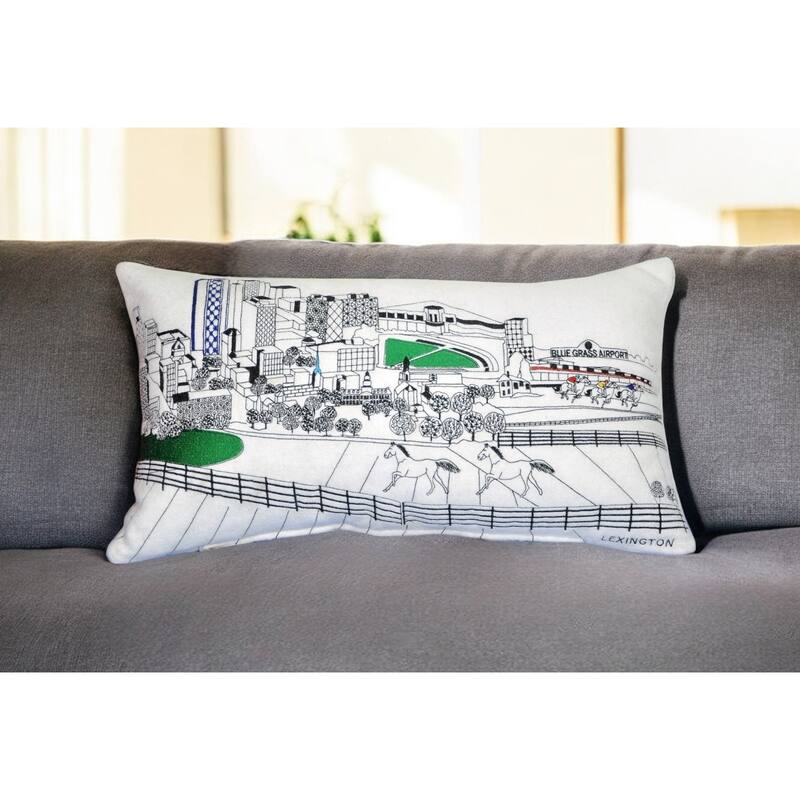 HomeRoots 25" White Lexington Daylight Skyline Lumbar Decorative Pillow - Bed Rest - Polyester