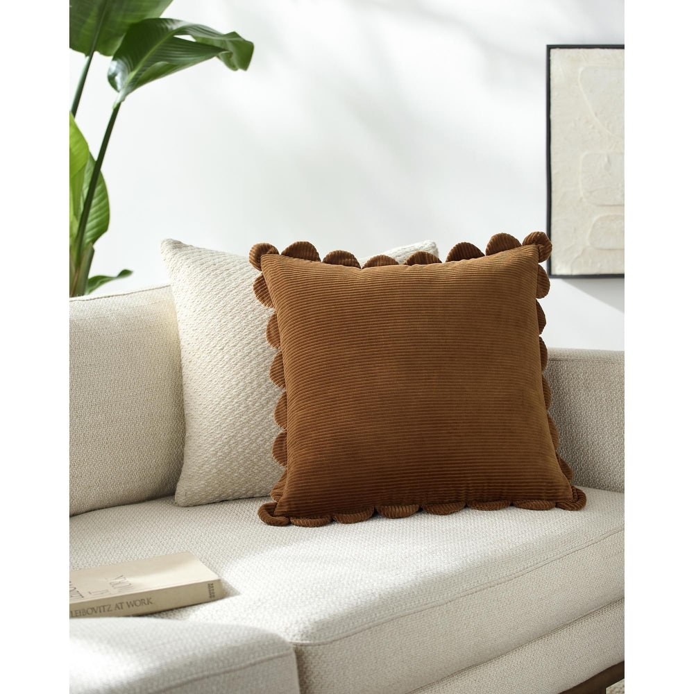 Livabliss Corduroy Quarters Modern Accent Pillow