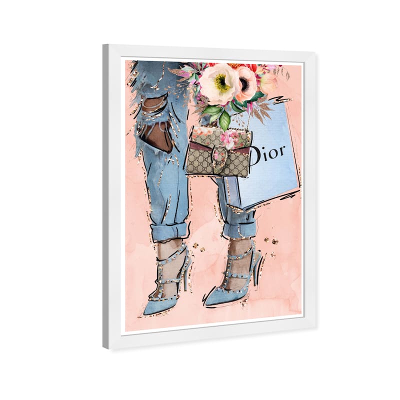 Wynwood Studio Prints Fashion and Glam Stroll in Italy Blush Pink and Pastel Pink Glam Wall Art Canvas Print