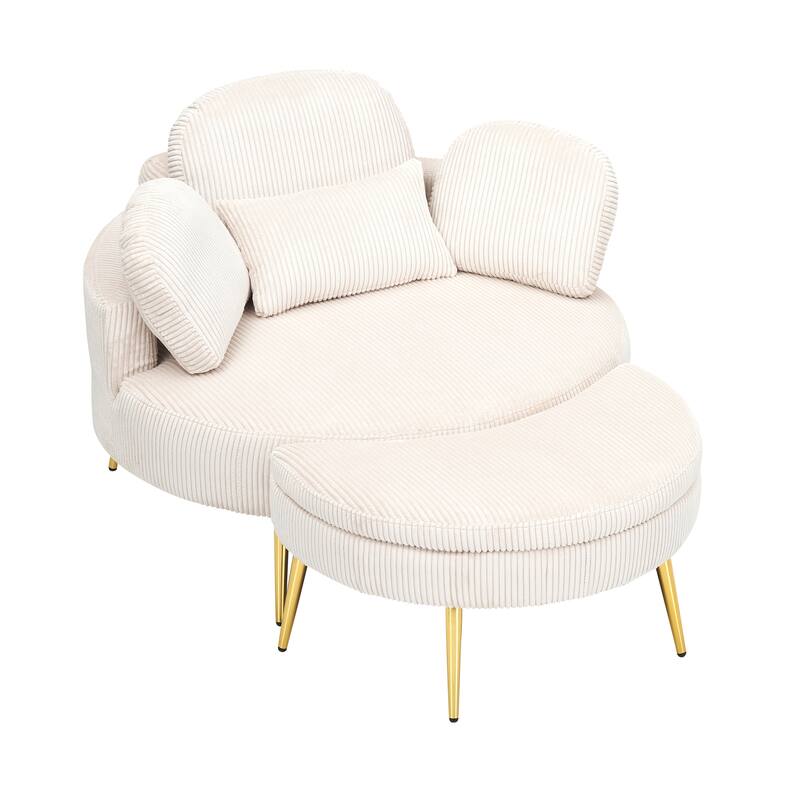 61 Inches Comfortable Seat Small Sofa with Small End Table