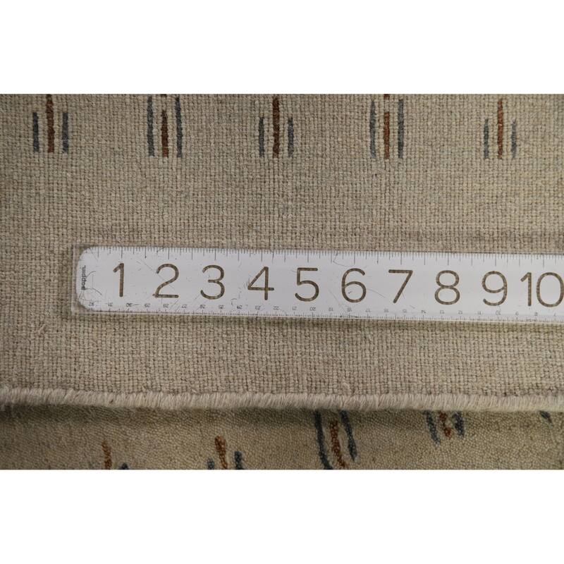 Hand Knotted Oriental 100% Wool Carpet Tribal Tribal Beige & Ivories Gabbeh Area Rug - 3' 0'' X 2' 0''