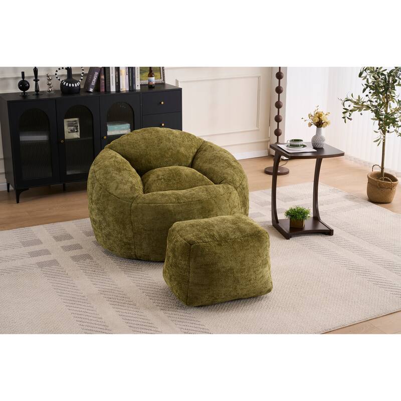 Foam Bean Bag Chairs for Adults/Teens with Filling,Bean Bag Lazy Sofa with Ultra Soft Chenille Cover, Bean Bag,Indoor & Outdoor