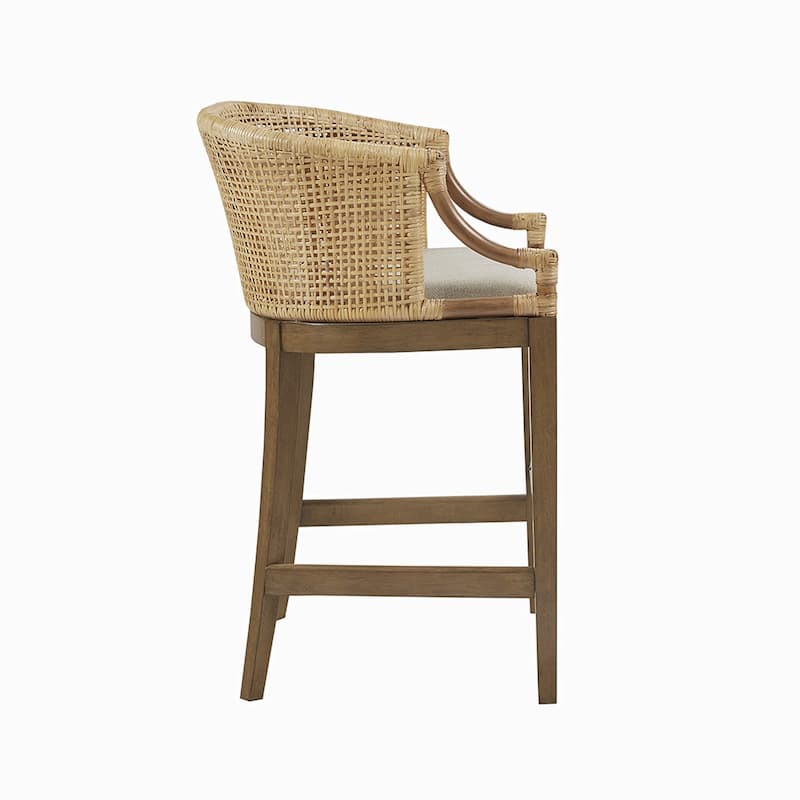 Handcrafted Rattan Counter Bar Stool 25" H