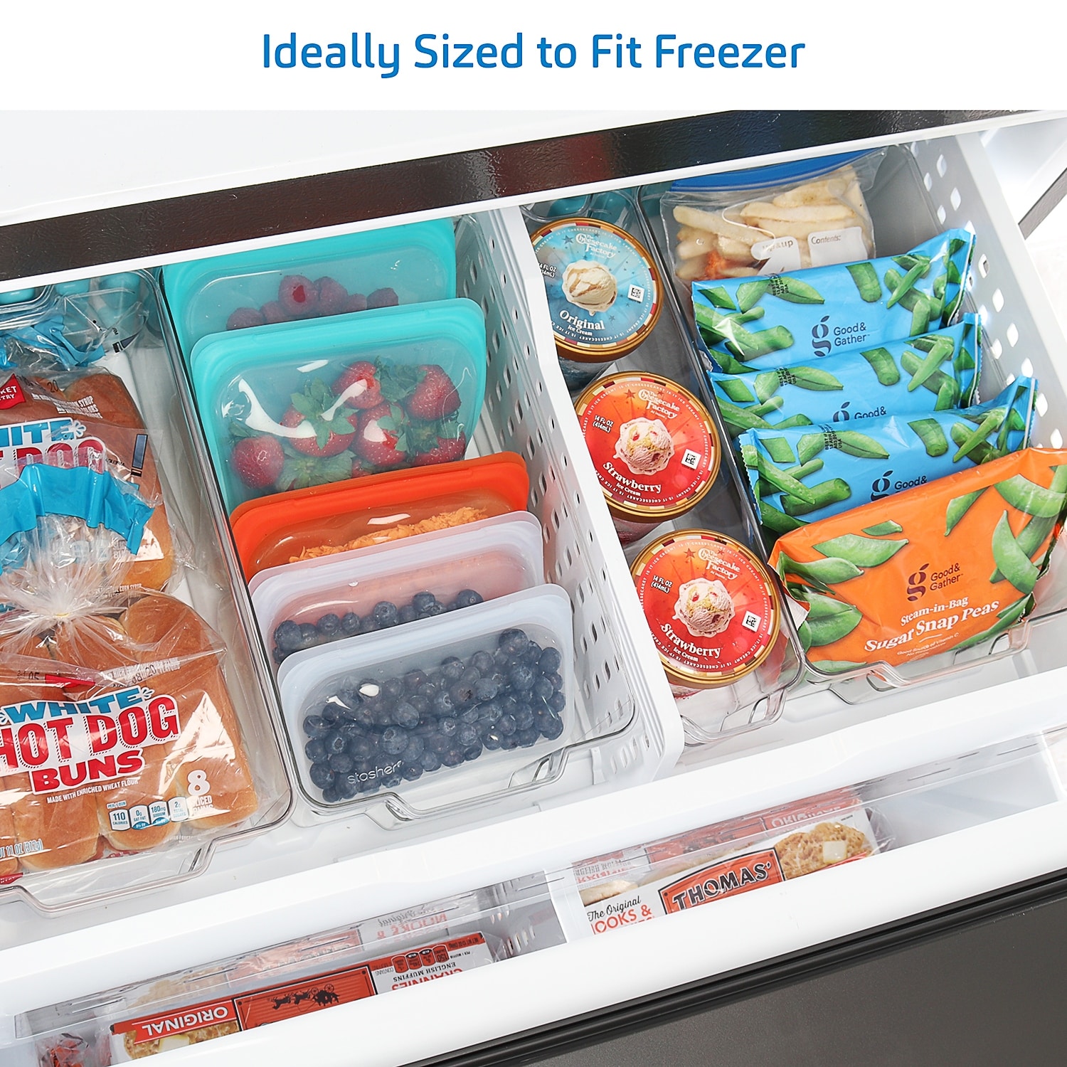 Storagebud Fridge Organizer - 14 Piece Refrigerator Organizer Bins - Stackable Freezer Organizer - Clear Refrigerator Organizer