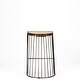 preview thumbnail 5 of 6, Seagram Brown Solid Solid Wood Seat with Black Metal Frame Counter Stool