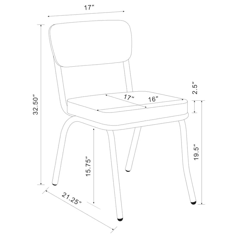 Retro Upholstered Dining Side Chair (Set of 2)