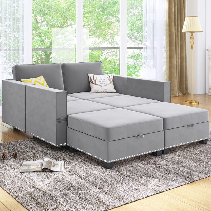 Mixoy 6-Seater Transferable Position Free Combination Sectional Sofa with Storage