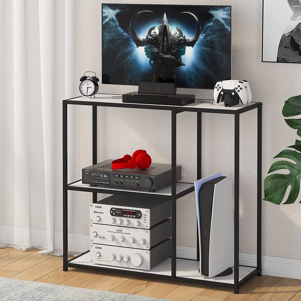 3-Tier Storage Shelves, Bookcase, Console Table Entryway Table for Home Office Kitchen - 11.18 x 31.5 x 29.13 inches