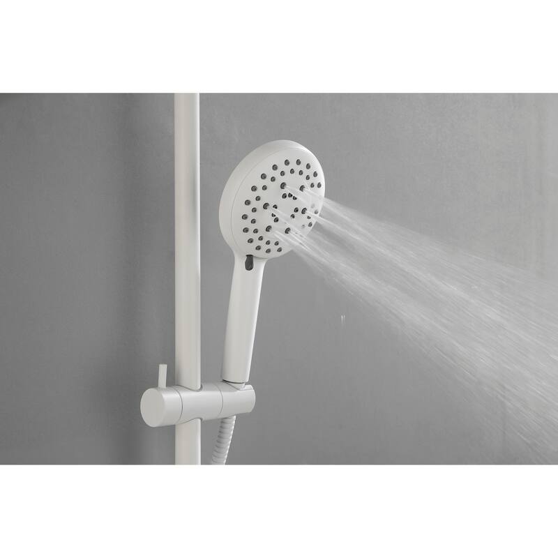 ShowerSpas Shower System, with 10" Rain Showerhead, 4-Function Hand Shower, Adjustable Slide Bar and Soap Dish