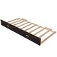 preview thumbnail 2 of 7, Concise & Elegant Solid Wood Bunk Bed, Twin Over Twin Bunk Bed with Trundle and Staircase, Easy Assembly