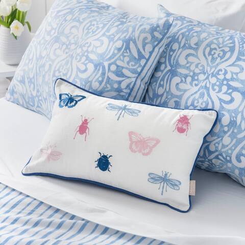 Martha Stewart Ellie Bugs and Butterflies Dec Pillow Cover