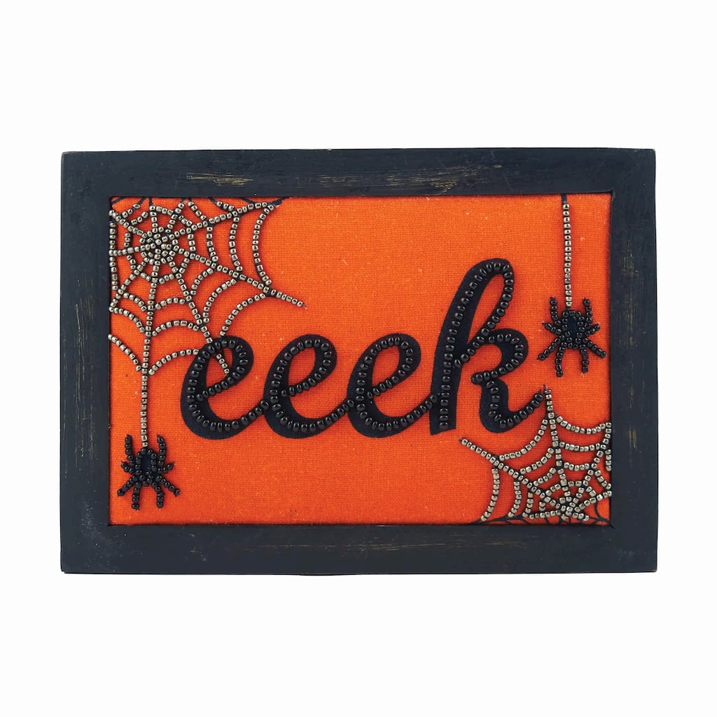 Embellished EEEK Spider Halloween Shelf Sitter Block