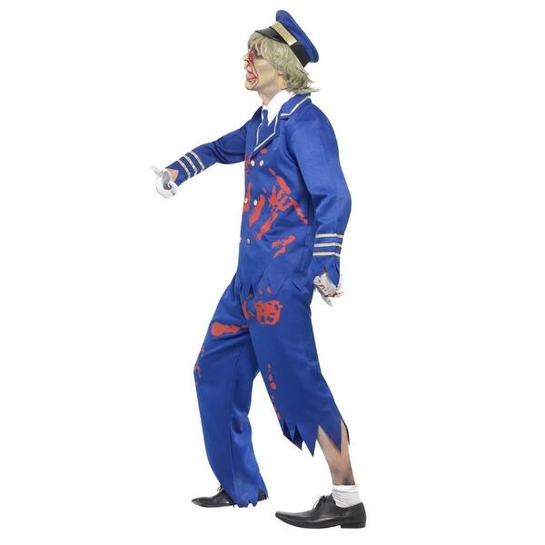 Shop 42 Blue And White Zombie Pilot Captain Large Men Halloween Costume Overstock 29184112
