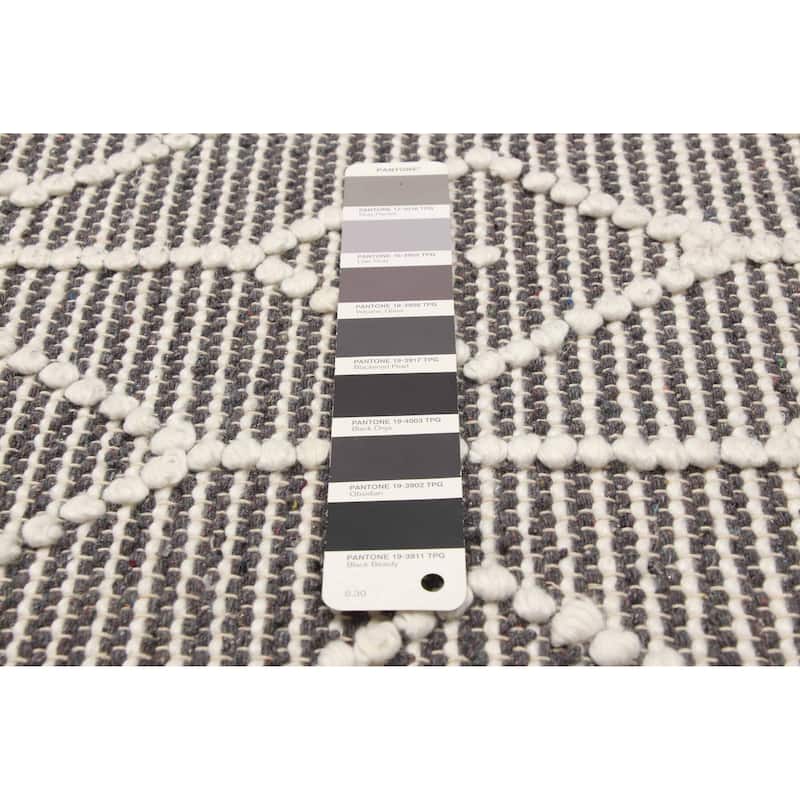 ECARPETGALLERY Braid weave Sienna Grey Wool Rug - 5'1 x 8'0