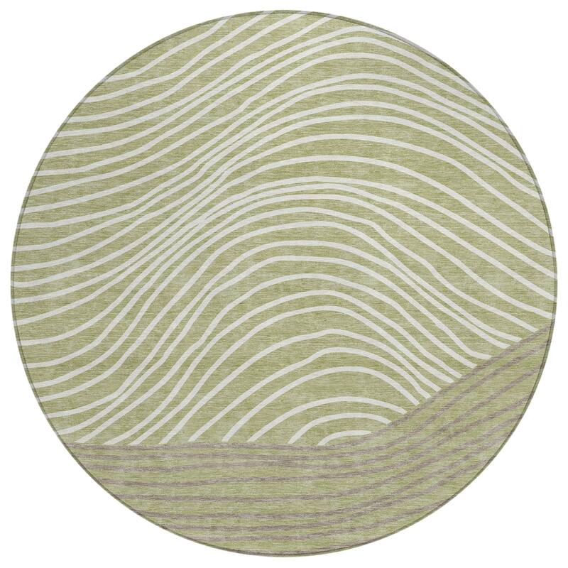 Machine Washable Indoor/ Outdoor Modern Arches Chantille Rug