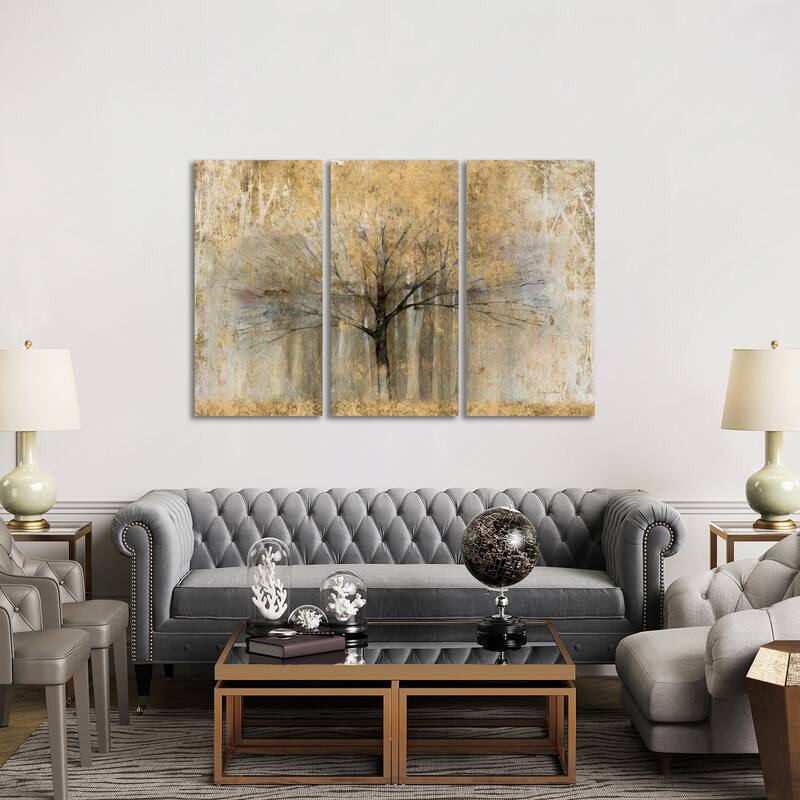 iCanvas "Open Arms Of Gold I" by Avery Tillmon 3-Piece Canvas Wall Art Set - 40x60x1.5