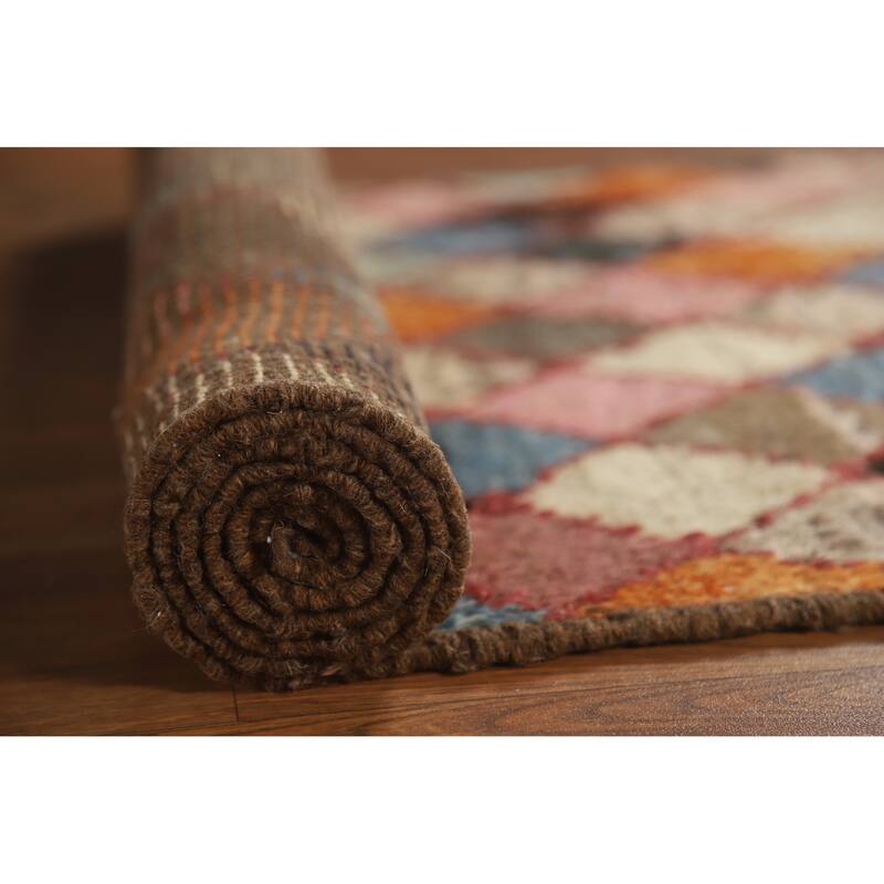 All-Over Trellis Moroccan Oriental Runner Rug Handmade Wool Carpet - 2'7" x 10'1"