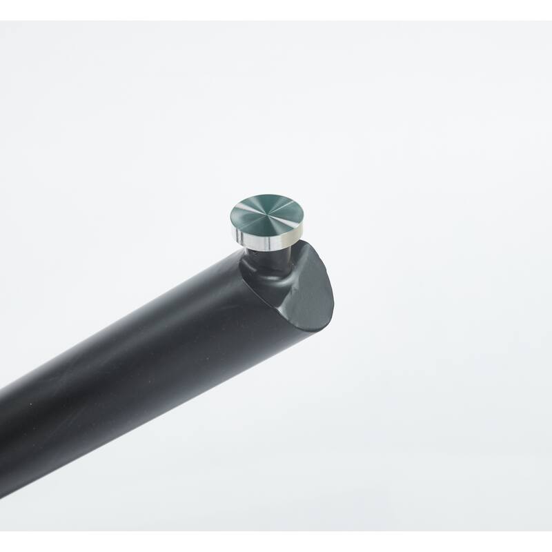 GDFStudio - Monteria Modern 43.31" Tempered Glass Top Dining Table with Chrome Metal Base